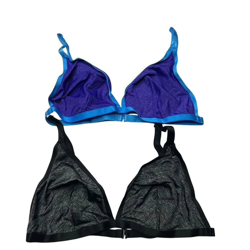 New Victoria's Secret Blue and Black Triangle Bra Bundle Medium